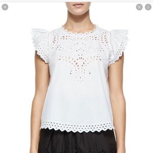 Isabel Marant Etoile
Silo Flutter-Sleeve Eyelet Top